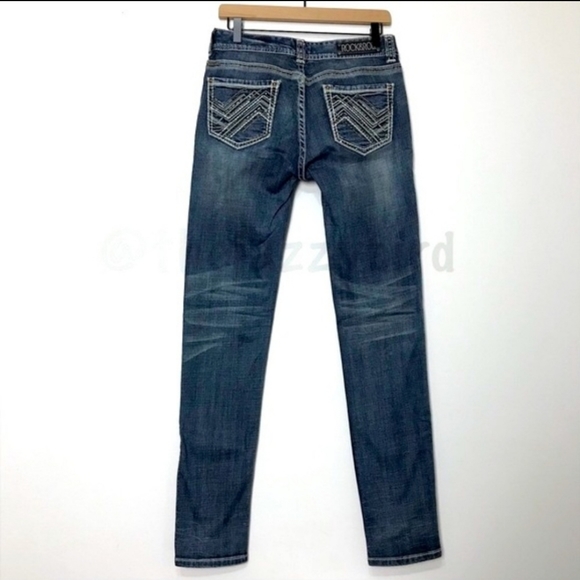 Rock & Roll Cowgirl Mid Rise Skinny Jeans Tall Inseam - Picture 3 of 15